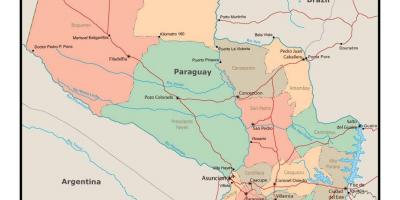 Kaart van Paraguay met steden